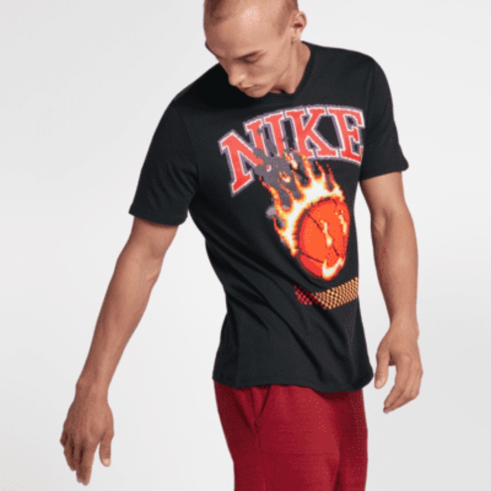 Nike Basketball Heat Check Graphic T-Shirt Throwback art sz L